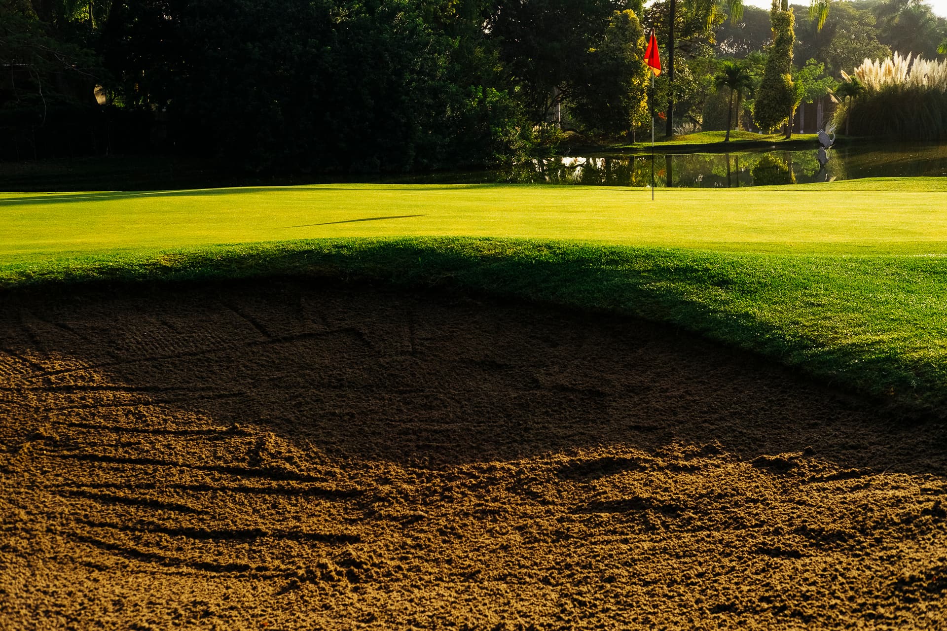 The golf course at dusk